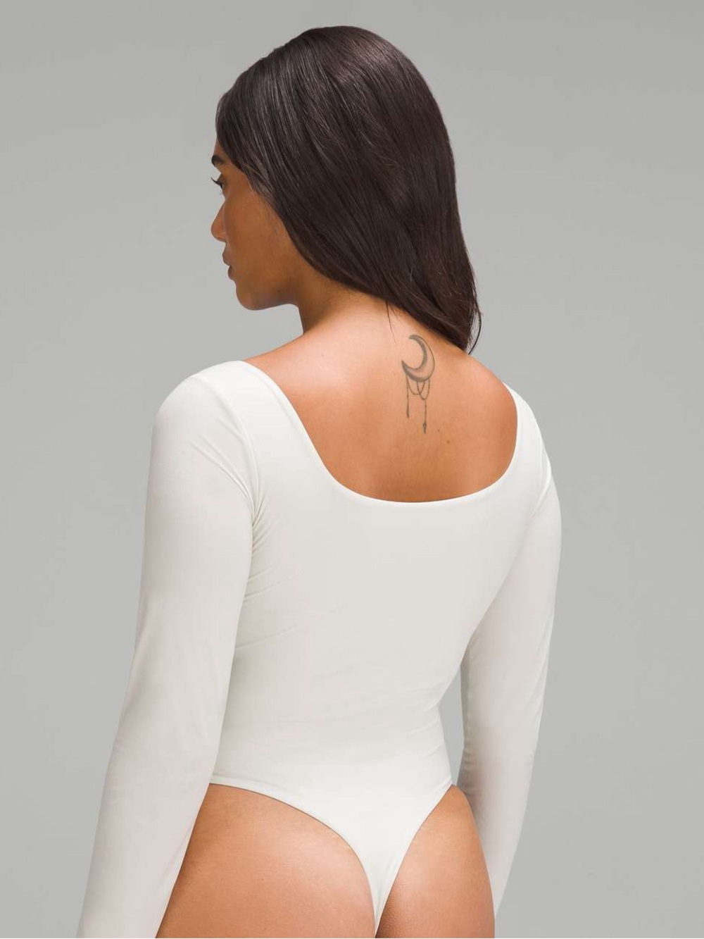 Lululemon Wundermost Ultra-Soft Nulu Square-Neck Long-Sleeve Bodysuit Bone